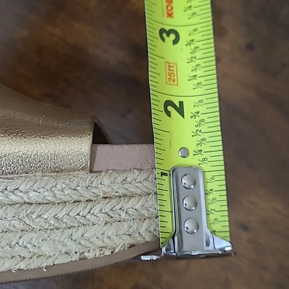 Chinese Laundry Gold Platform Espadrilles Slide Sandals size 8.5